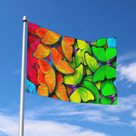 Rainbow Butterfly Pattern Print Polyester Flag