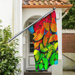 Rainbow Butterfly Pattern Print Polyester Flag