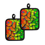 Rainbow Butterfly Pattern Print Pot Holders