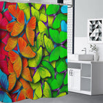 Rainbow Butterfly Pattern Print Premium Shower Curtain