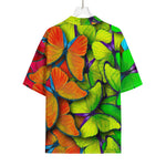 Rainbow Butterfly Pattern Print Rayon Hawaiian Shirt