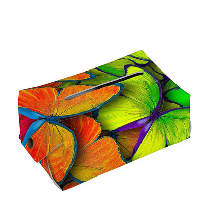 Rainbow Butterfly Pattern Print Rectangle Tissue Box Cover