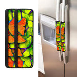 Rainbow Butterfly Pattern Print Refrigerator Handle Covers