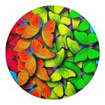 Rainbow Butterfly Pattern Print Round Blanket