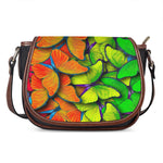 Rainbow Butterfly Pattern Print Saddle Bag