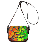 Rainbow Butterfly Pattern Print Saddle Bag