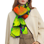 Rainbow Butterfly Pattern Print Scarf