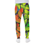Rainbow Butterfly Pattern Print Scuba Joggers