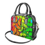 Rainbow Butterfly Pattern Print Shoulder Handbag