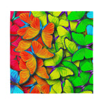 Rainbow Butterfly Pattern Print Silk Bandana