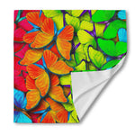 Rainbow Butterfly Pattern Print Silk Bandana