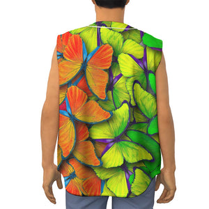 Rainbow Butterfly Pattern Print Sleeveless Baseball Jersey