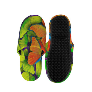 Rainbow Butterfly Pattern Print Slippers