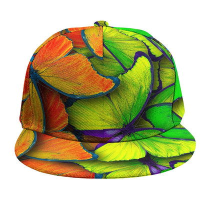Rainbow Butterfly Pattern Print Snapback Cap