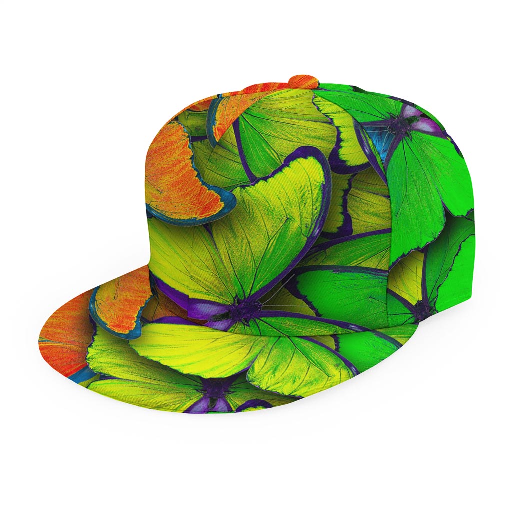 Rainbow Butterfly Pattern Print Snapback Cap