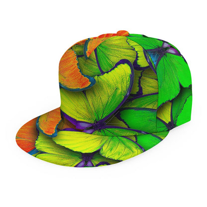 Rainbow Butterfly Pattern Print Snapback Cap