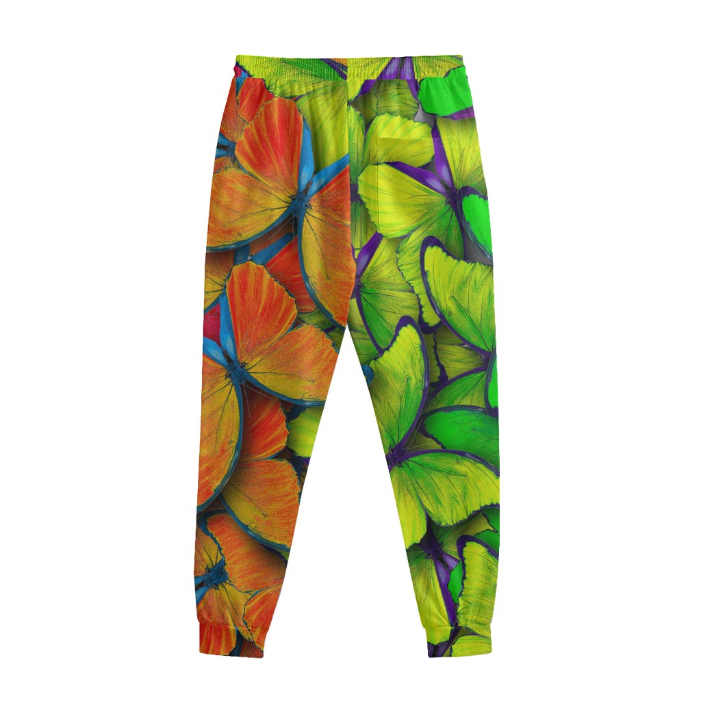 Rainbow Butterfly Pattern Print Sweatpants