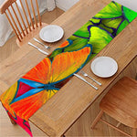 Rainbow Butterfly Pattern Print Table Runner