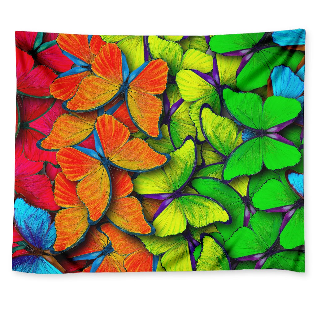 Rainbow Butterfly Pattern Print Tapestry