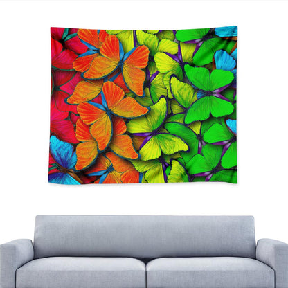 Rainbow Butterfly Pattern Print Tapestry