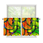 Rainbow Butterfly Pattern Print Tier Curtains
