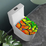 Rainbow Butterfly Pattern Print Toilet Lid Cover