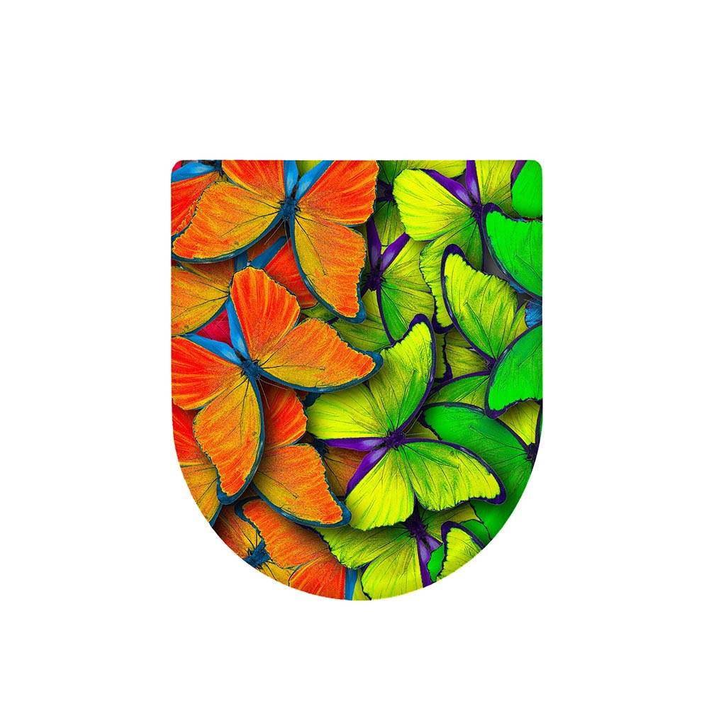 Rainbow Butterfly Pattern Print Toilet Lid Cover