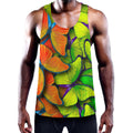 Rainbow Butterfly Pattern Print Men's Workout Tank Top