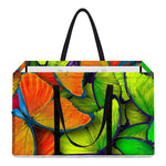 Rainbow Butterfly Pattern Print Utility Tote Bag