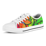 Rainbow Butterfly Pattern Print White Low Top Sneakers