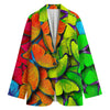 Rainbow Butterfly Pattern Print Women's Blazer