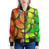 Rainbow Butterfly Pattern Print Women's Bomber Jacket