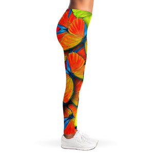 Rainbow Butterfly Pattern Print Women's Leggings