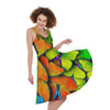 Rainbow Butterfly Pattern Print Women's Sleeveless Dress