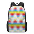 Rainbow Chevron Pattern Print 17 Inch Backpack