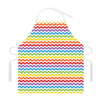 Rainbow Chevron Pattern Print Adjustable Apron