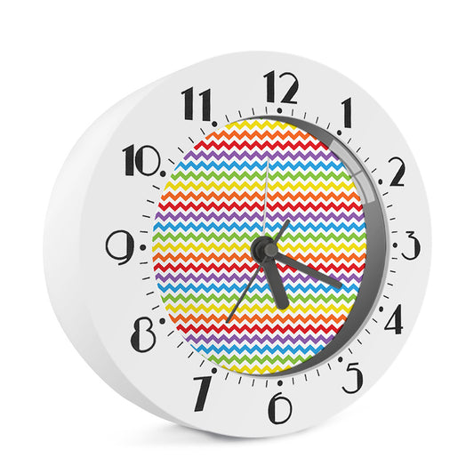 Rainbow Chevron Pattern Print Alarm Clock