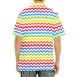 Rainbow Chevron Pattern Print Aloha Shirt