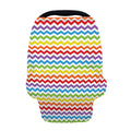 Rainbow Chevron Pattern Print Baby Seat Cover