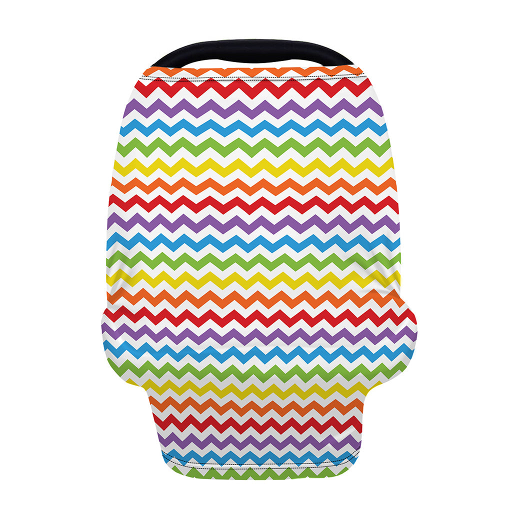 Rainbow Chevron Pattern Print Baby Seat Cover