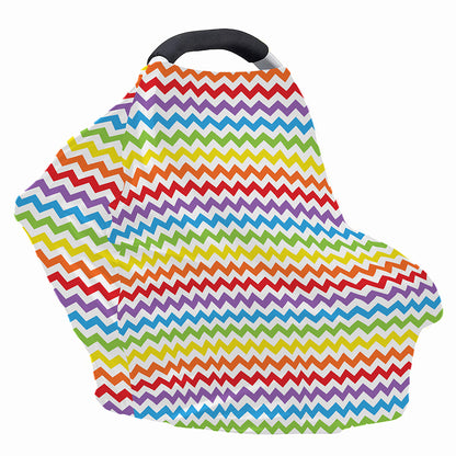 Rainbow Chevron Pattern Print Baby Seat Cover