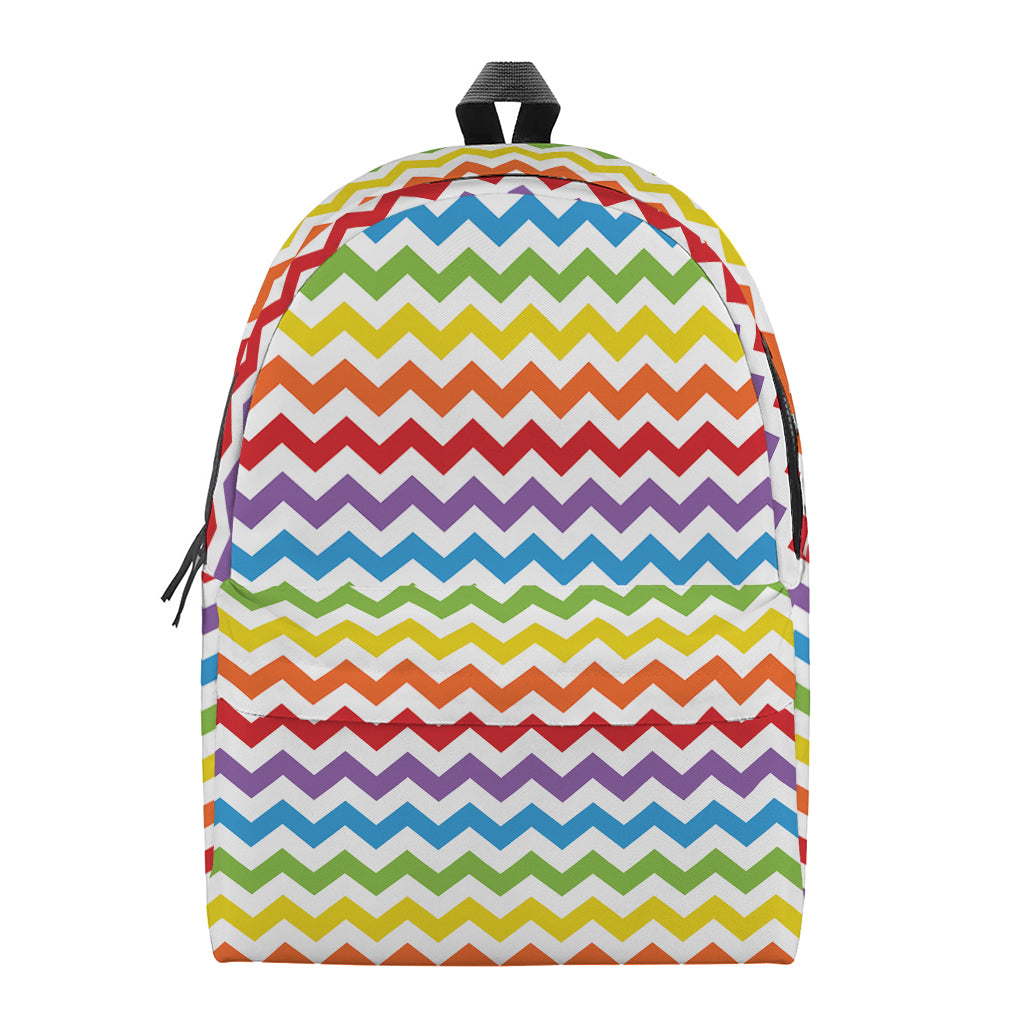 Rainbow Chevron Pattern Print Backpack