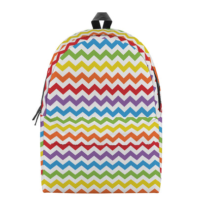 Rainbow Chevron Pattern Print Backpack