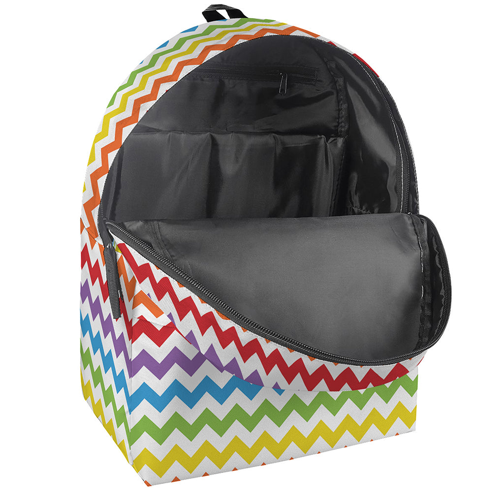 Rainbow Chevron Pattern Print Backpack