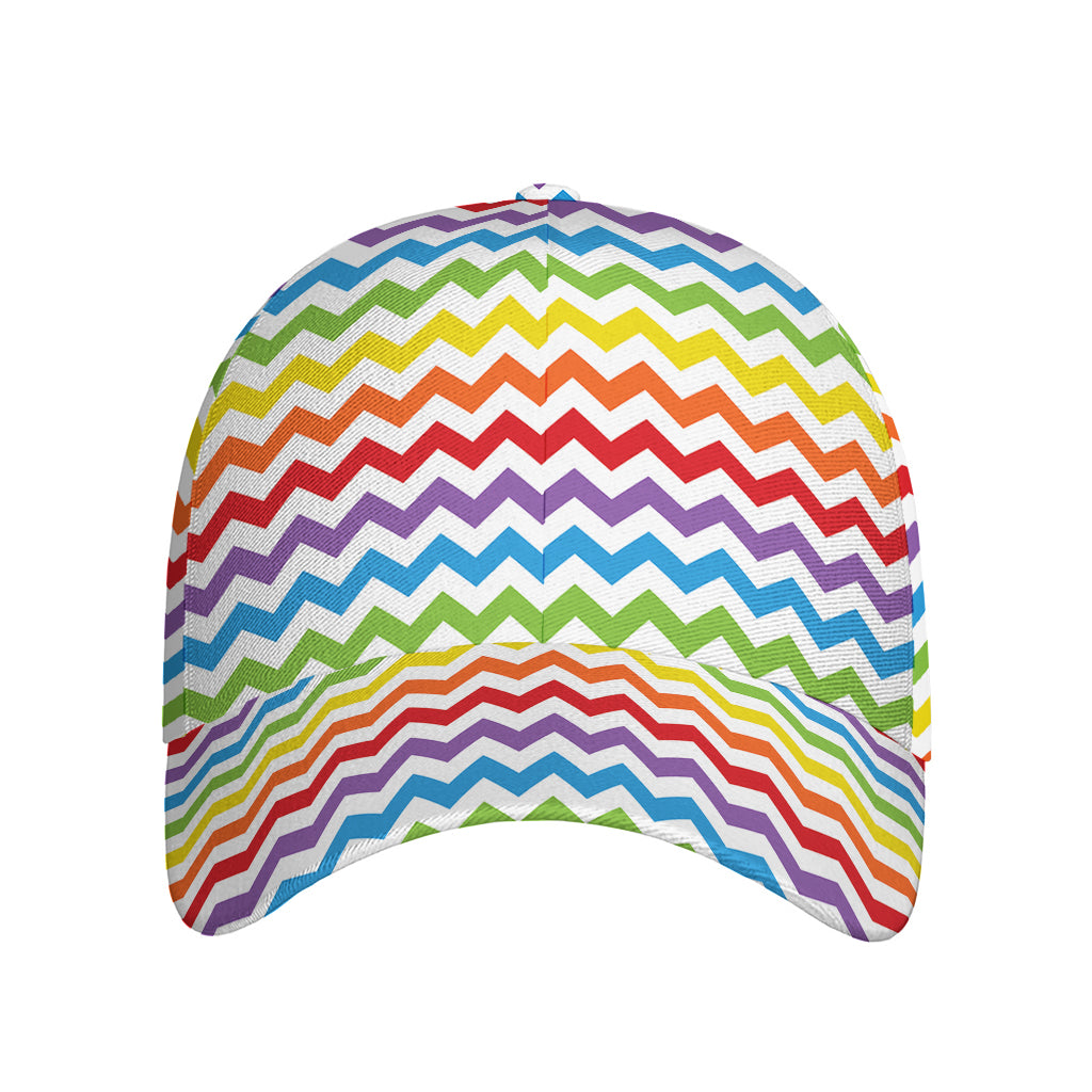 Rainbow Chevron Pattern Print Baseball Cap