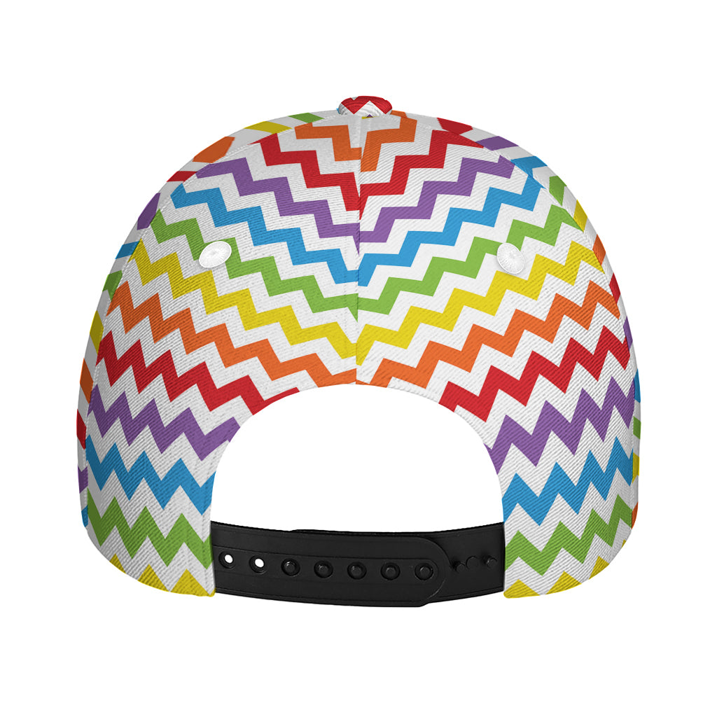 Rainbow Chevron Pattern Print Baseball Cap