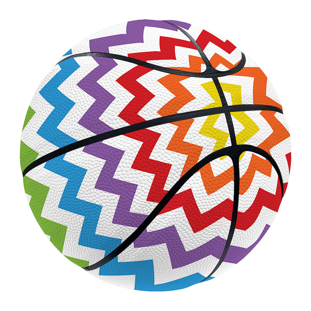 Rainbow Chevron Pattern Print Basketball