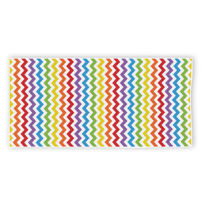 Rainbow Chevron Pattern Print Beach Towel