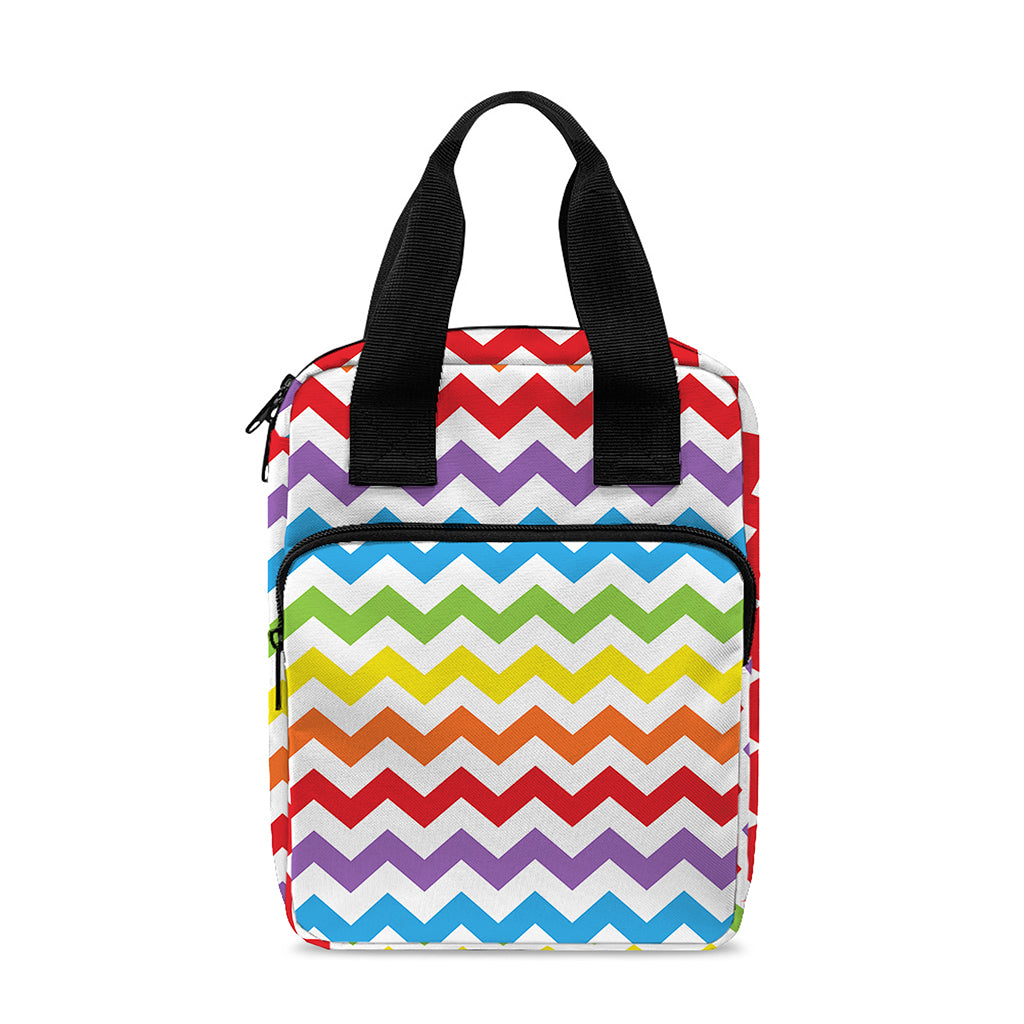 Rainbow Chevron Pattern Print Bible Tote Bag