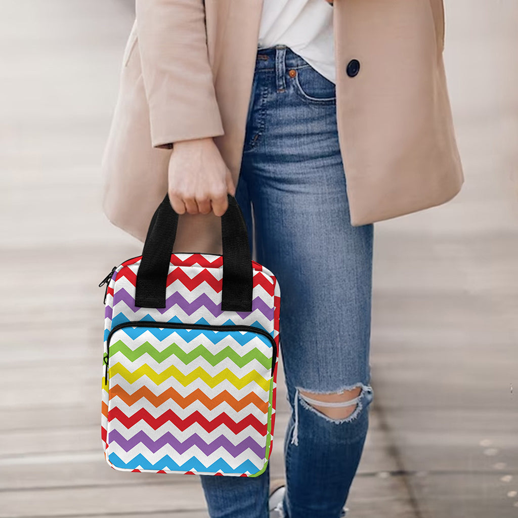 Rainbow Chevron Pattern Print Bible Tote Bag